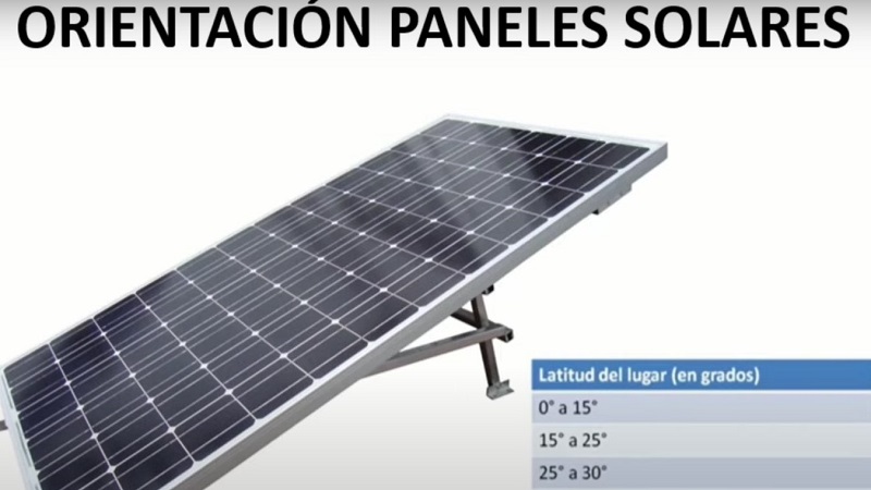 Inclinación de paneles solares en Chile
